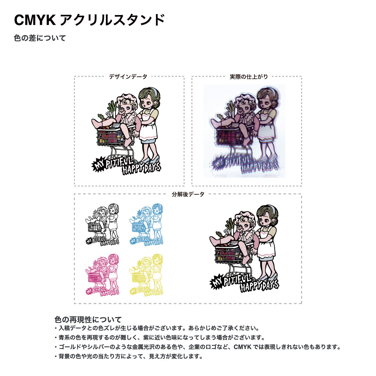 CMYKレイヤーアクリルスタンド (品番ACR-CMYK)