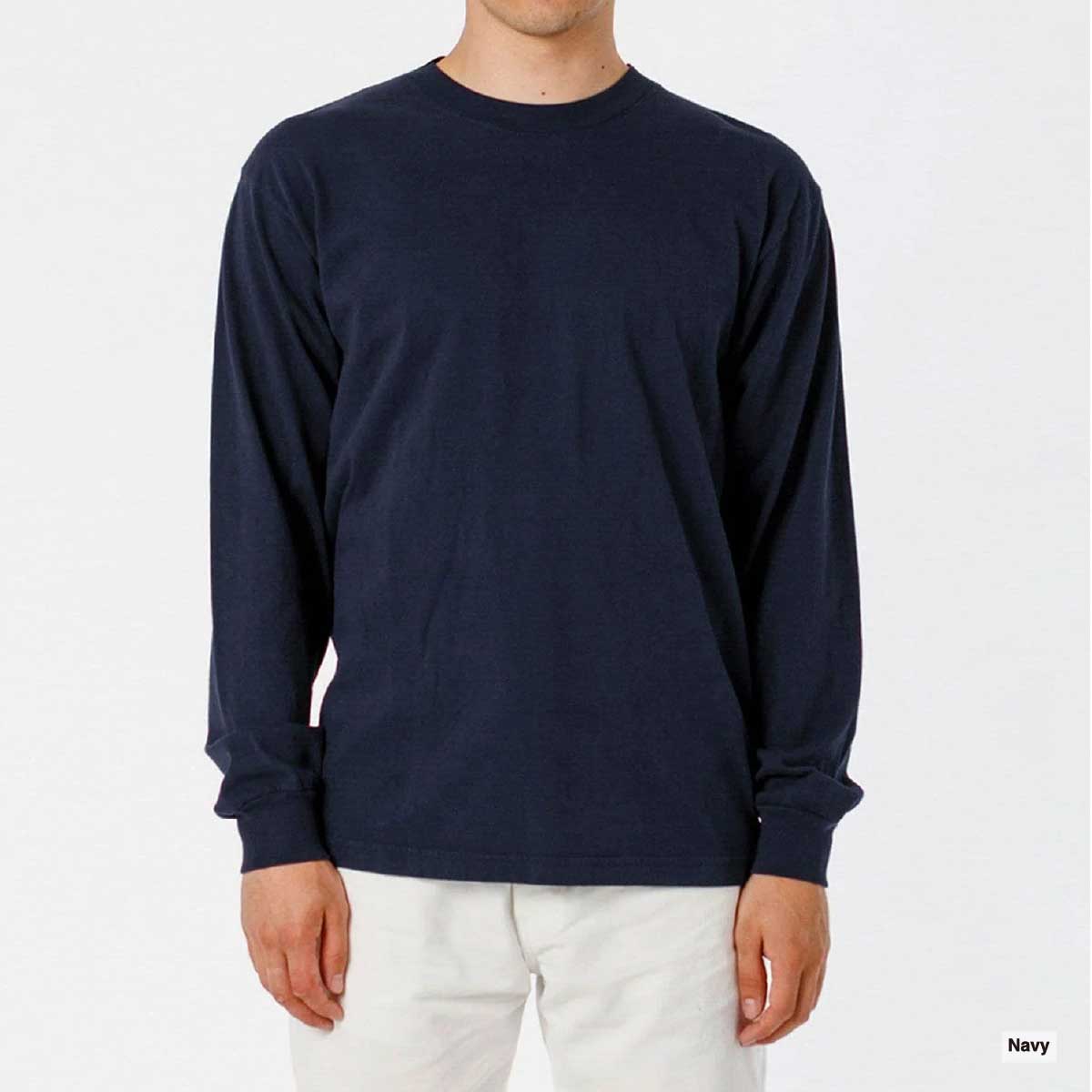 LOS ANGELES APPAREL ロサンゼルスアパレル L/S Grmnt Dye Crew Neck 6.5oz [※国内]  (品番1807GD-Z)