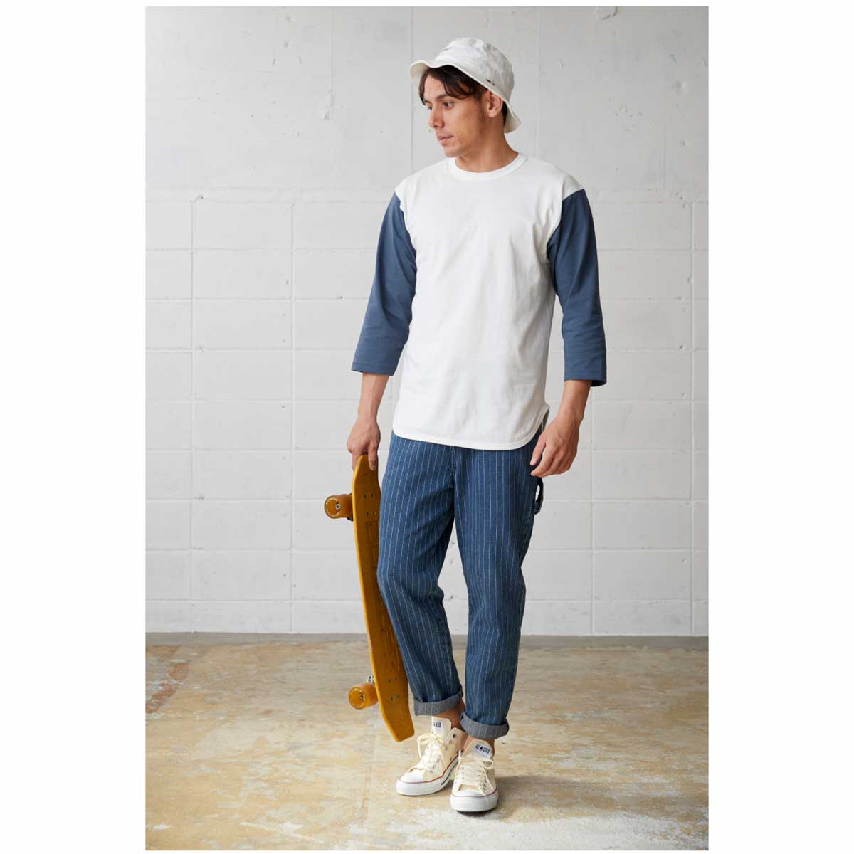 CROSS & STITCH クロスアンドスティッチ 6.2 oz オープンエンド 3/4スリーブ ベースボールTシャツ (品番OE1230)