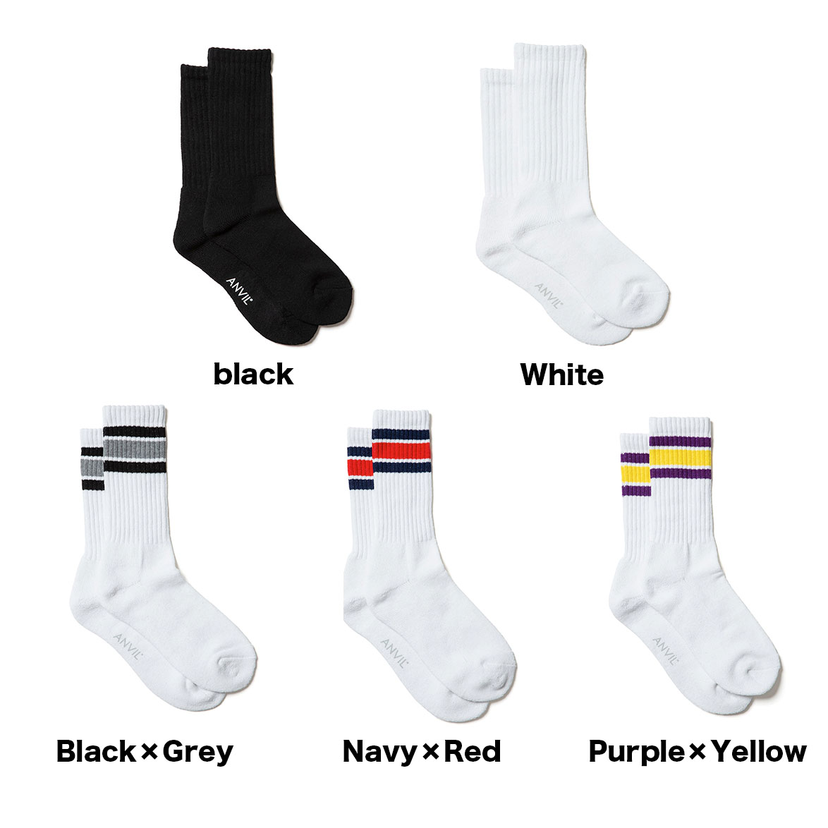 ANVIL USA Cotton Crew Socks (#AN500)