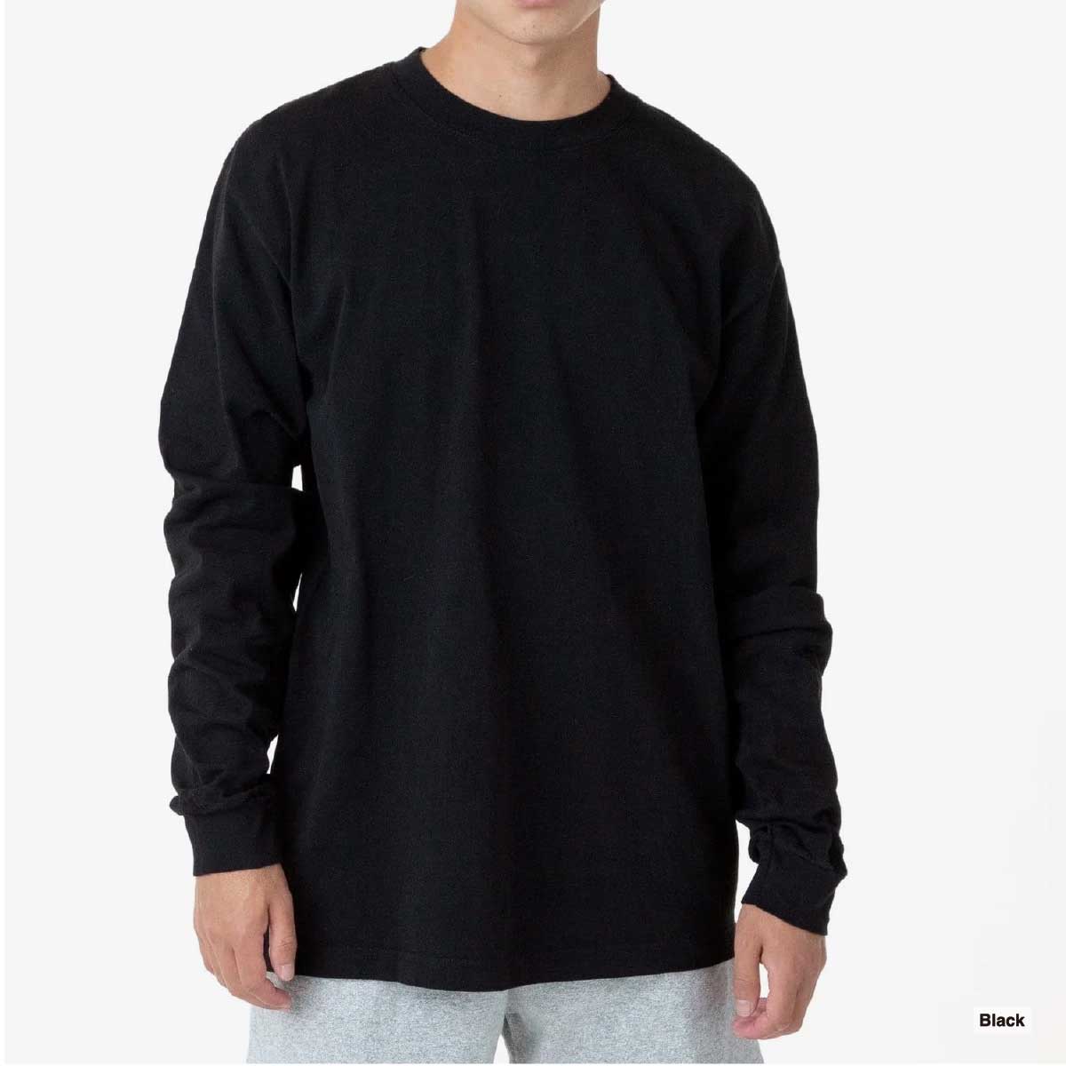 LOS ANGELES APPAREL Long-Sleeve Grmnt Dye Crew Neck 6.5oz (Item No. 1807GD-Z)