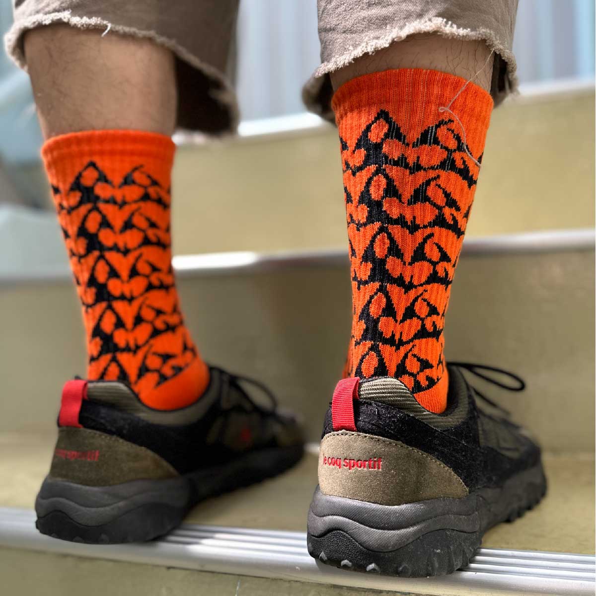 メンズ オリジナル 総柄編みスポーツソックス (品番CPWS-015)