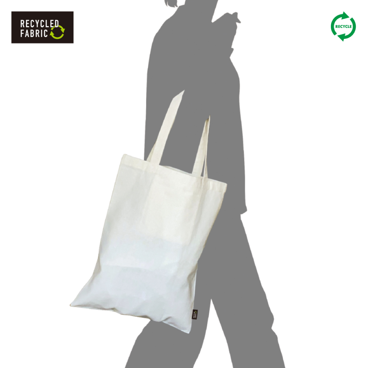 SLOTH 7.0 oz Recycled Cotton Pocketable Tote Bag <Recycled Fiber> (#ST2102)