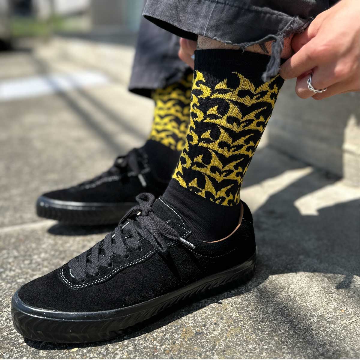 メンズ オリジナル 総柄編みスポーツソックス (品番CPWS-015)