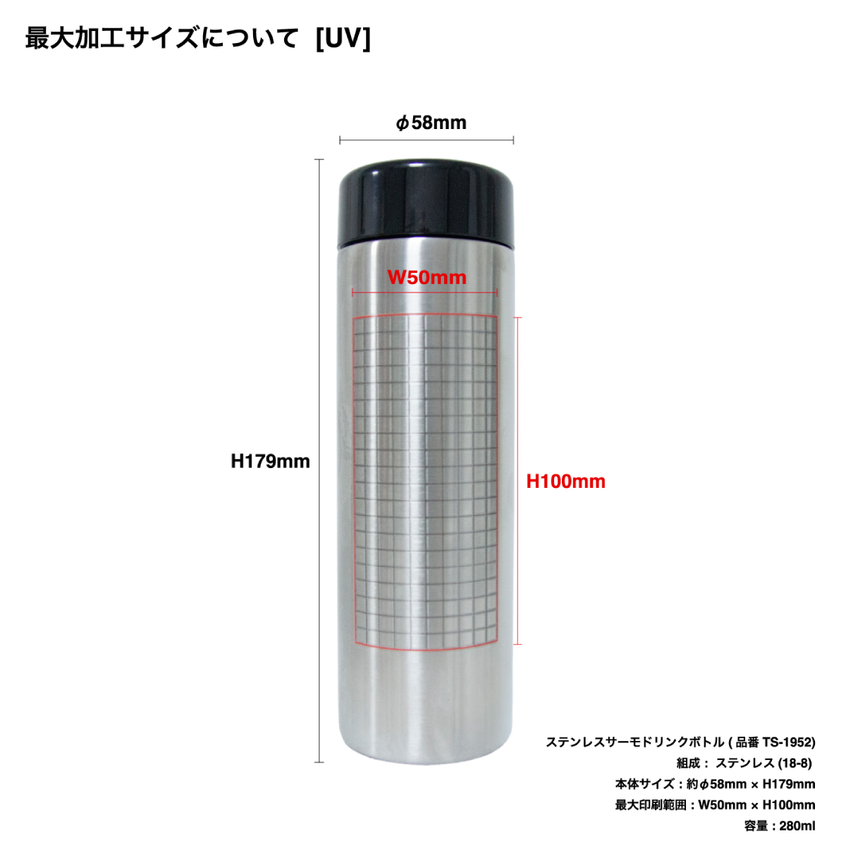 ステンレスサーモドリンクボトル (品番TS-1952)