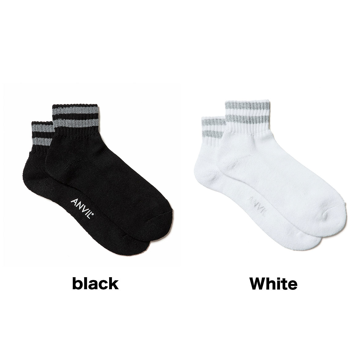 ANVIL USAコットンリフレクターラインクォーターソックス (品番AN400)