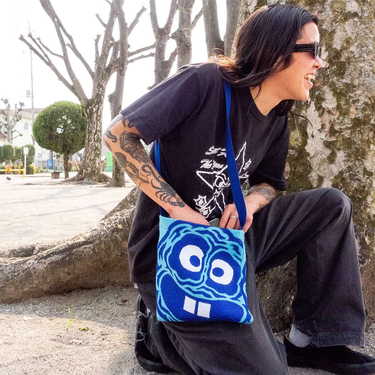 オリジナル編み総柄ショルダーバッグ (品番CPKN-005)