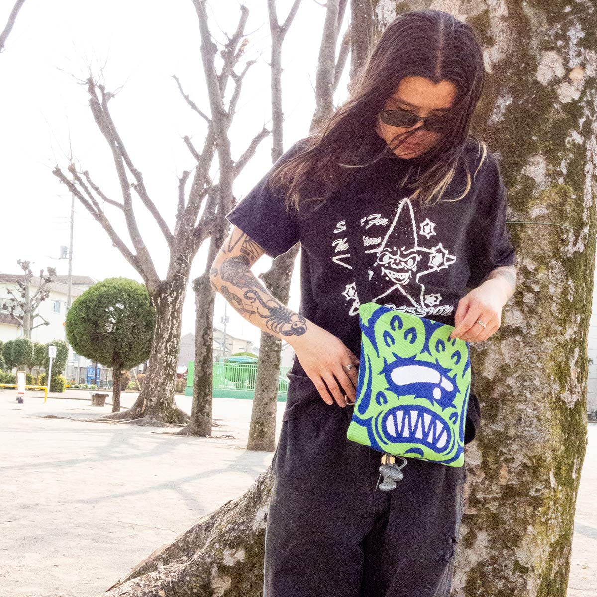 オリジナル編み総柄ショルダーバッグ (品番CPKN-005)