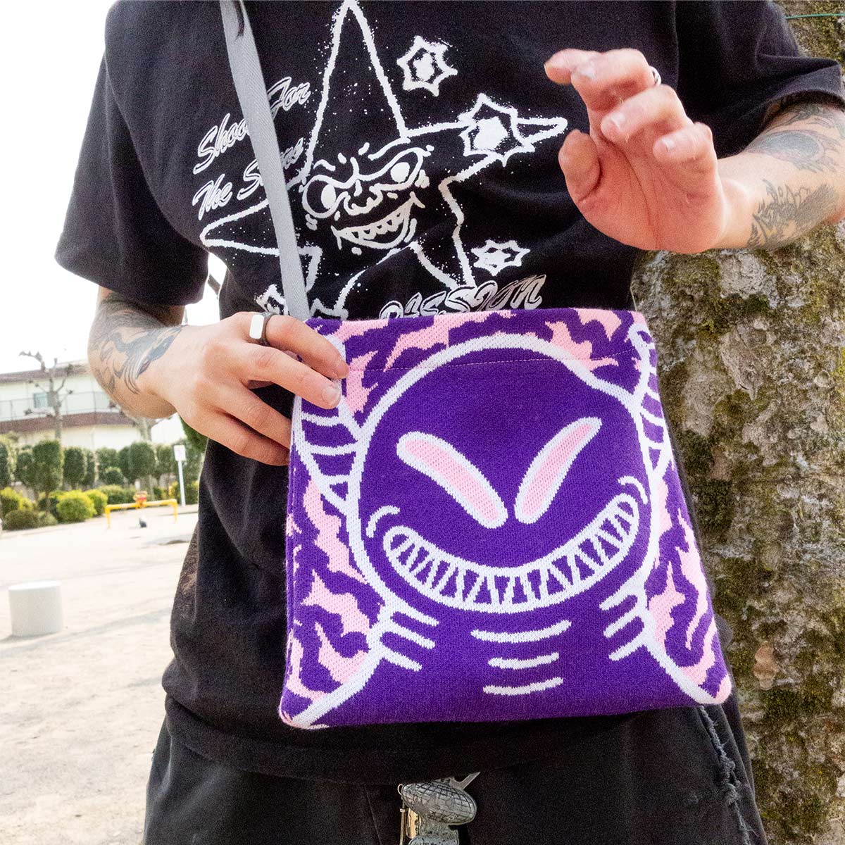 オリジナル編み総柄ショルダーバッグ (品番CPKN-005)