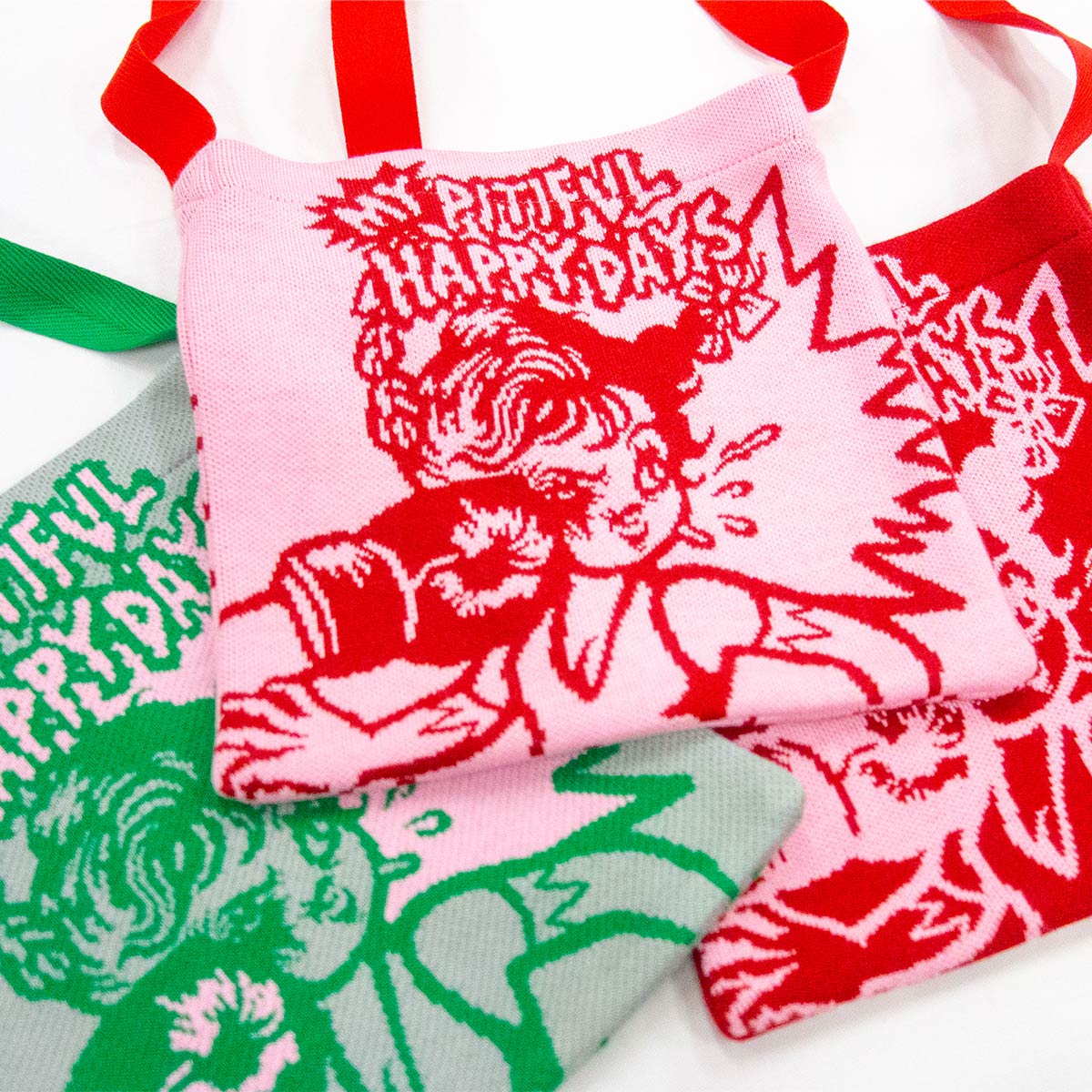 オリジナル編み総柄ショルダーバッグ (品番CPKN-005)