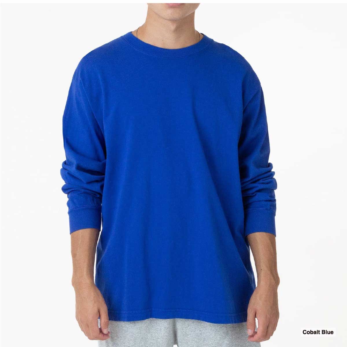 LOS ANGELES APPAREL Long-Sleeve Grmnt Dye Crew Neck 6.5oz (Item No. 1807GD-Z)