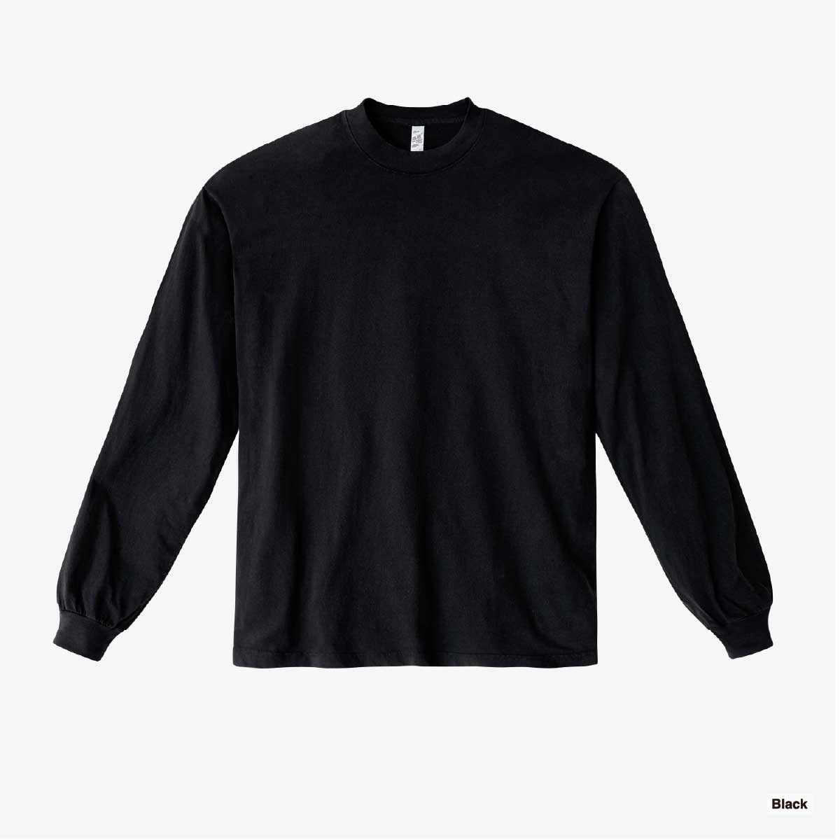 LOS ANGELES APPAREL Long-Sleeve Grmnt Dye Crew Neck 6.5oz (Item No. 1807GD-Z)