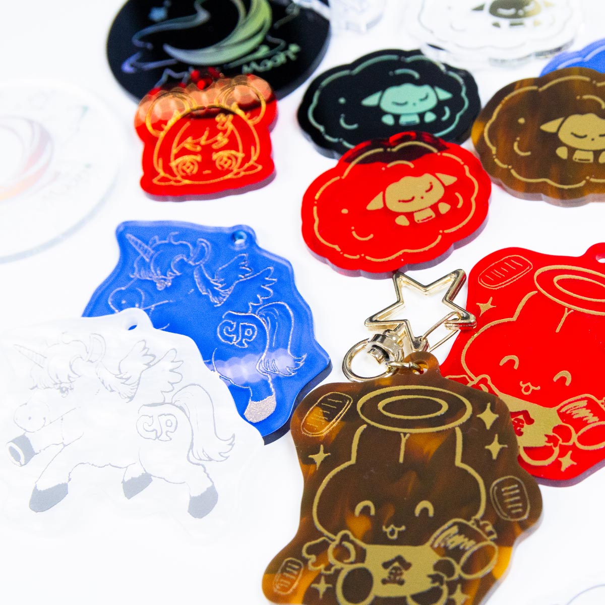 箔アクリルキーホルダー (5cm×5cm以内) (5個セット) (品番ACR-FK05)