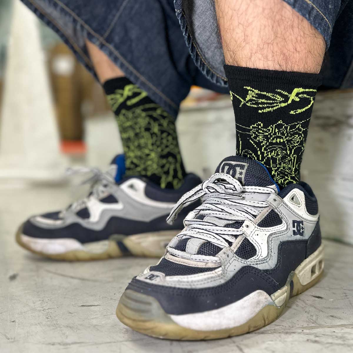 メンズ オリジナル 総柄編みスポーツソックス (品番CPWS-015)