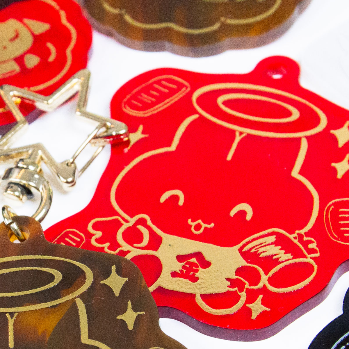 箔アクリルキーホルダー (5cm×5cm以内) (5個セット) (品番ACR-FK05)