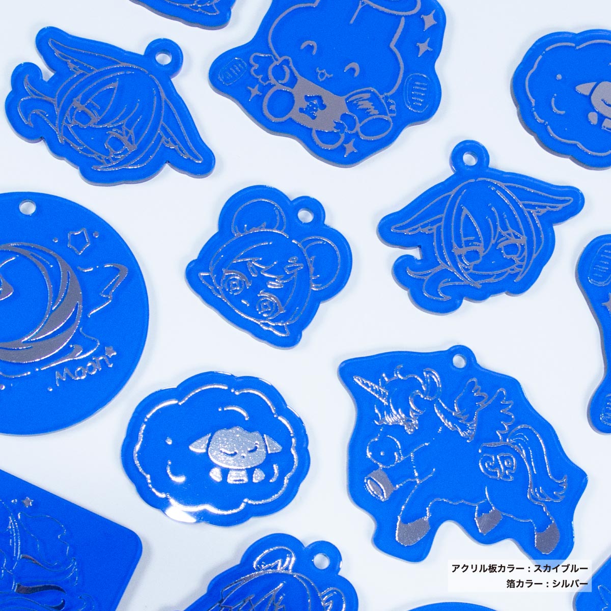 箔アクリルキーホルダー (5cm×5cm以内) (5個セット) (品番ACR-FK05)