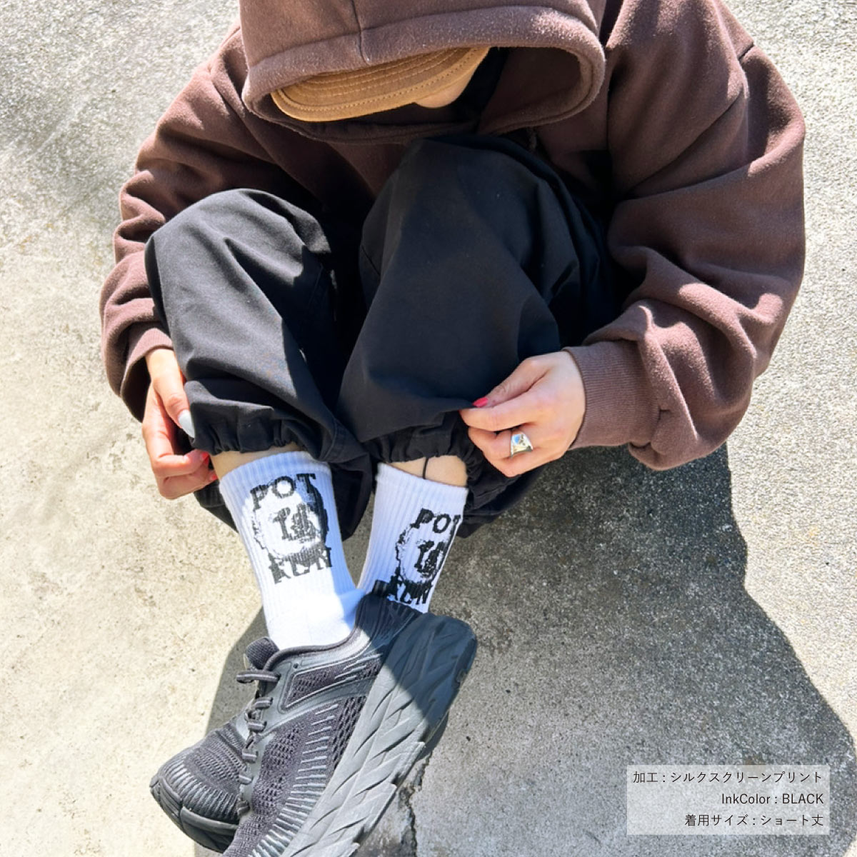 ウィメンズ オリジナル プリント/刺繍スポーツソックス (品番CPWS-005)