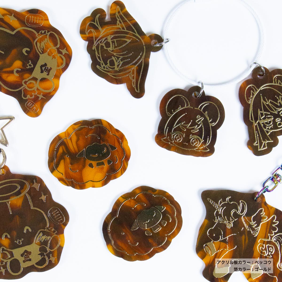 箔アクリルキーホルダー (5cm×5cm以内) (5個セット) (品番ACR-FK05)