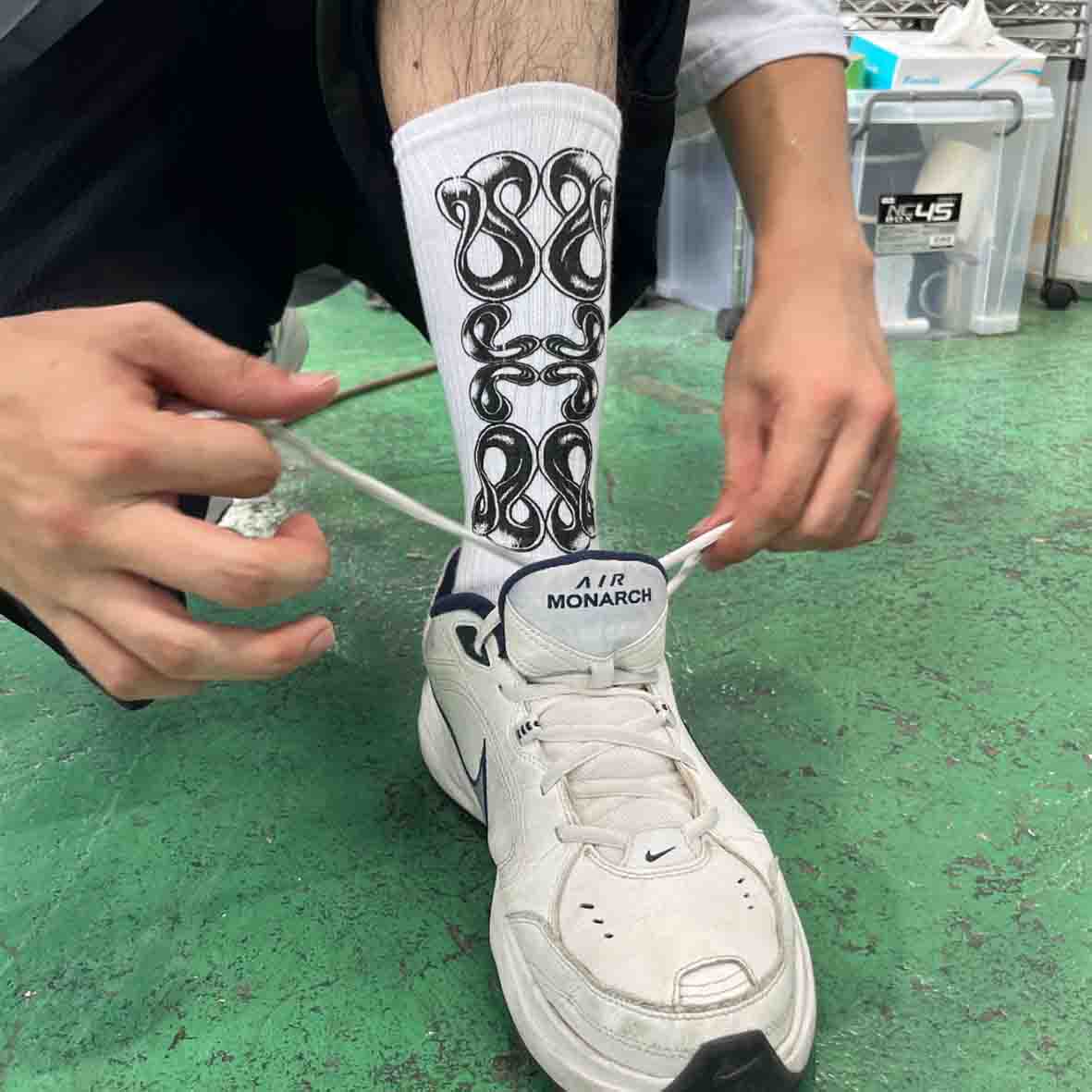 メンズ オリジナル プリント/刺繍スポーツソックス (品番CPWS-002)