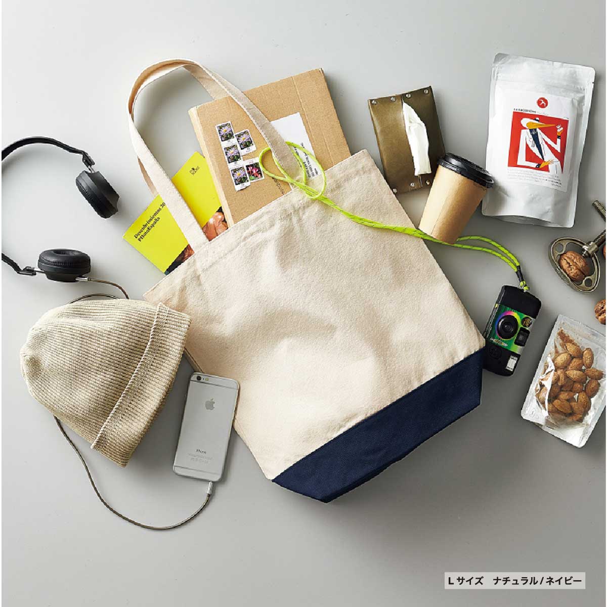 United Athle 8.3 oz Regular Canvas Tote Bag, Size L (#1460-01_L)