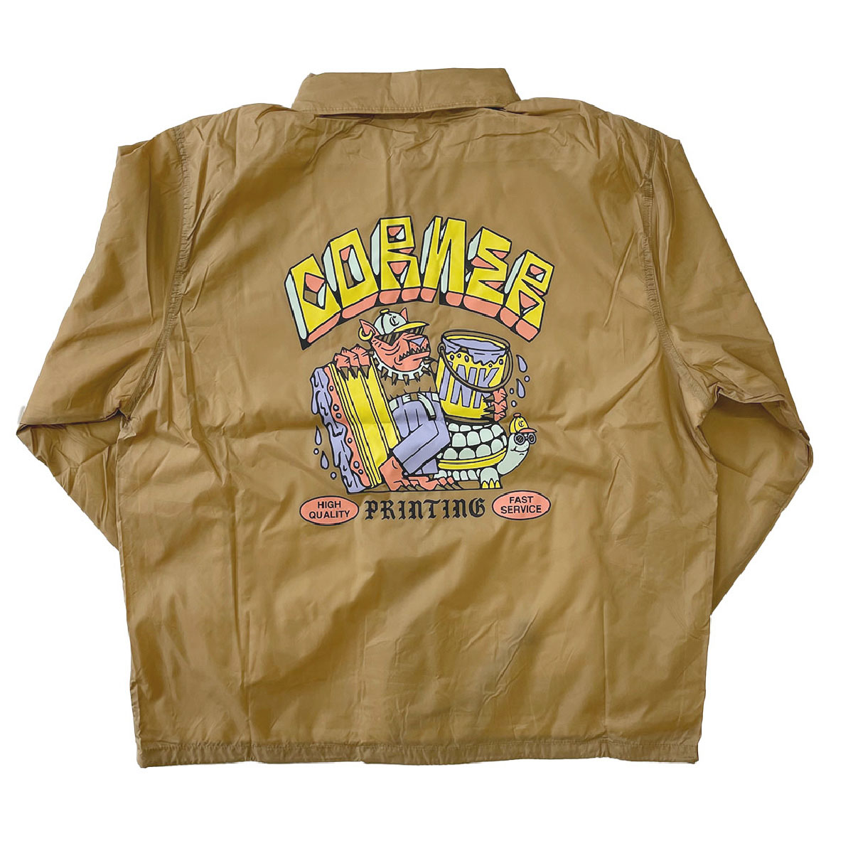 別注 Play Work Cover Coach Jacket CORNER PRINTING | UNITED SPORTS Nylon Coach Jacket (Lined