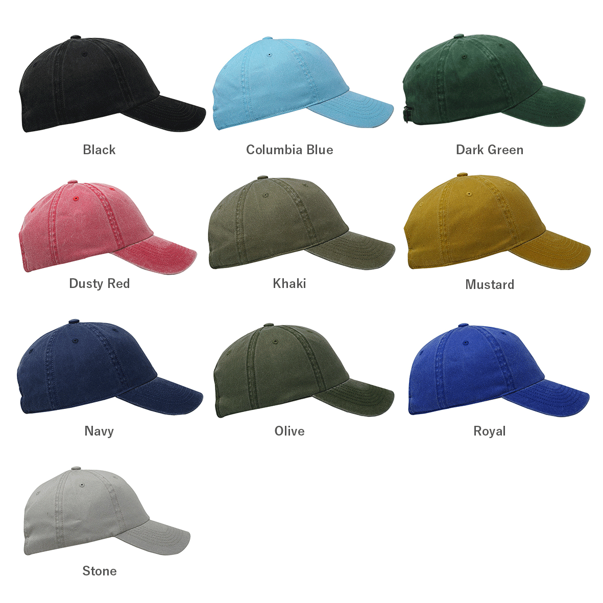 Cobra Caps 6 Panel Unstructured Pigment Dyed Heavy Cotton Twill (#C324US)