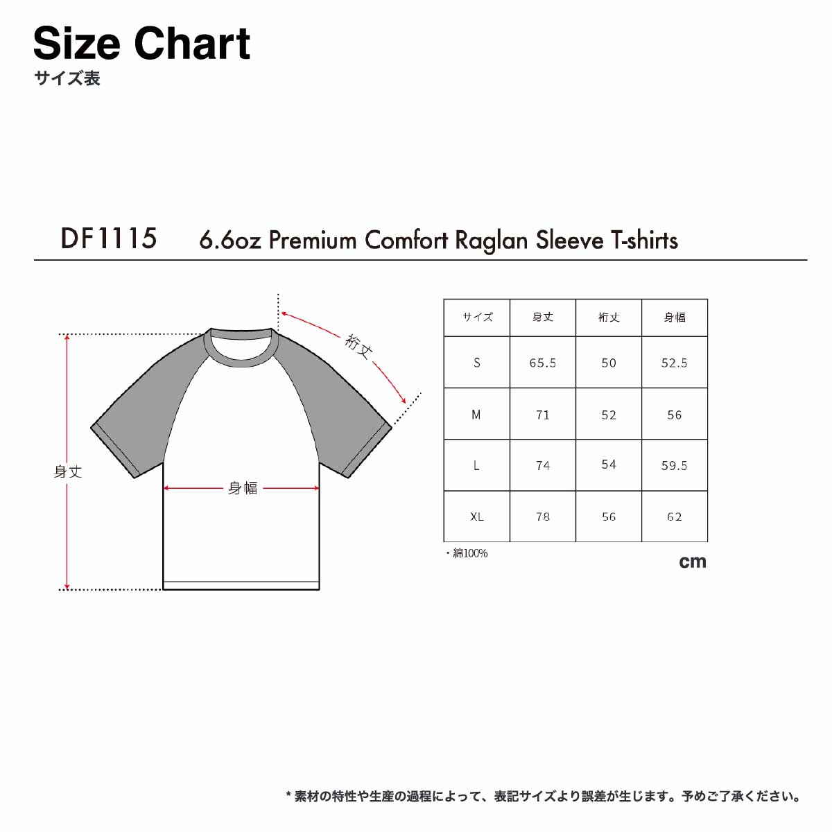 白赤ラグランスリーブカットソー　2点セット 学割】ラグランTシャツ(CT04) | オリジナルTシャツ作るならラブラボ