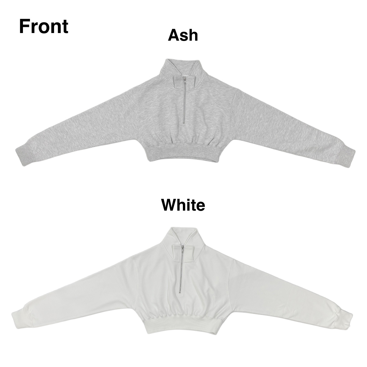 クロップドハーフジップスウェットシャツ (品番CPCHZS-SH2253)