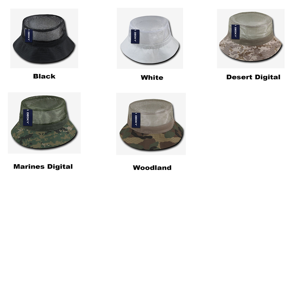 [Stock Only]  DECKY Mesh Bucket Hats (#DECKY458)