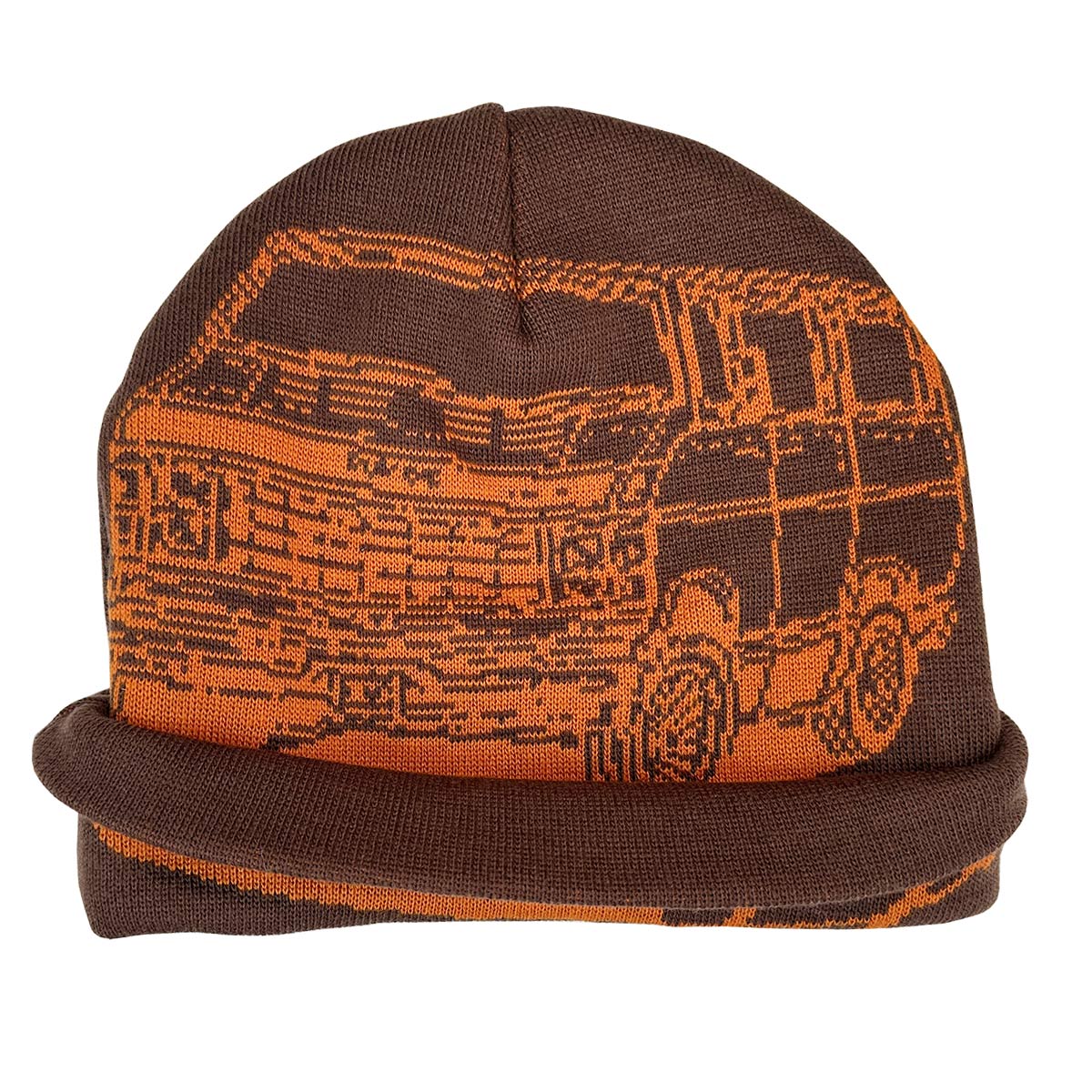 オリジナル編み総柄ダブルカフビーニー (品番CPKN-004)