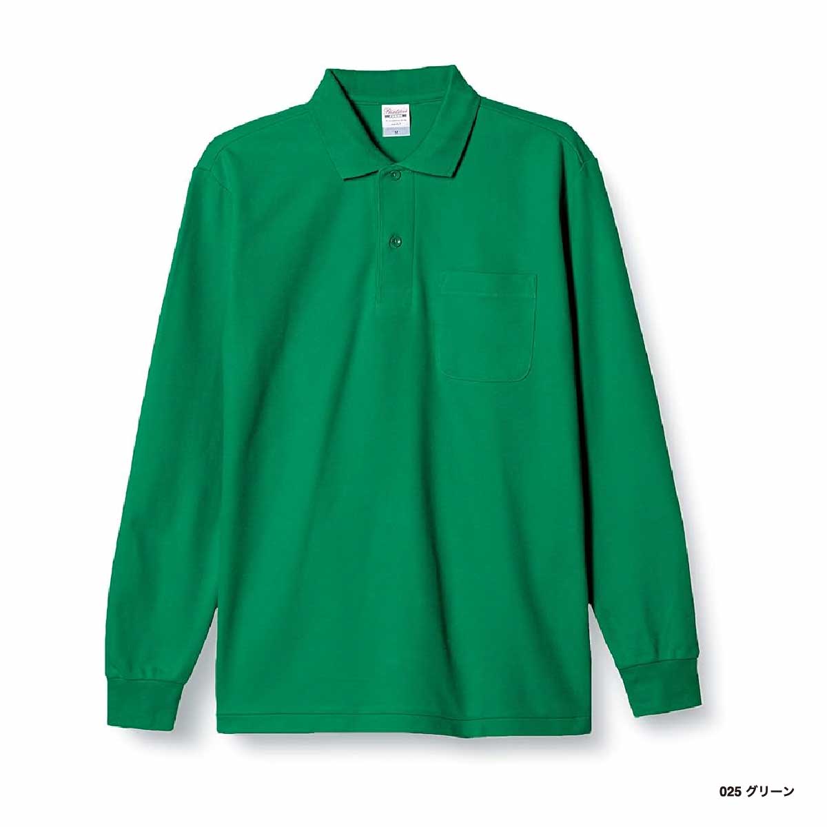 【新品・未使用】GOLFICKERS グリーン 長袖ポロシャツ Lサイズ MENS ベーシック長袖ポロシャツ グリーン/072344010