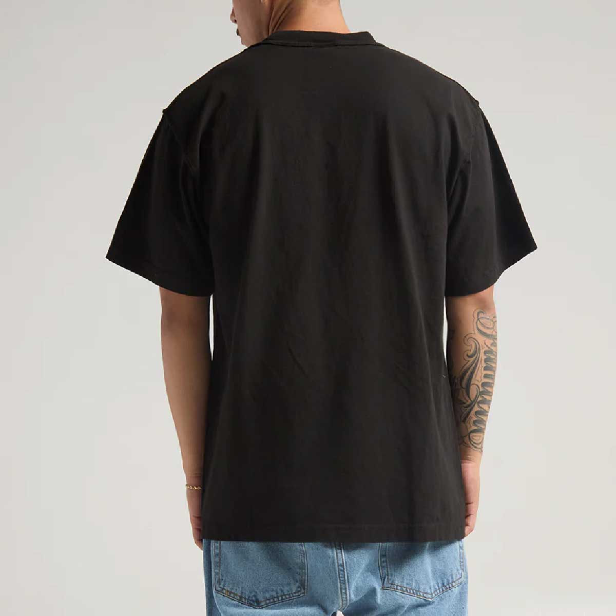 【oan】Reverse Triangle Pigment Short Sleeve T-shirt 1825GD - Oversized Short Sleeve High Mockneck T-shirt – Los