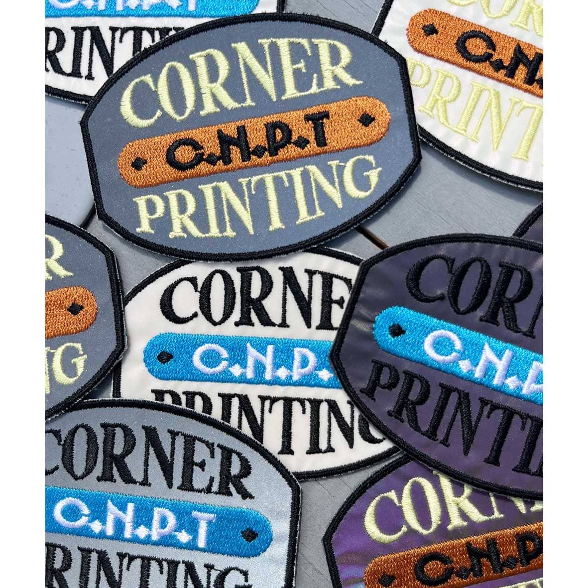 オリジナル　プリントワッペン CORNER PRINTING | リフレクター・オーロラ素材 刺繍ワッペン