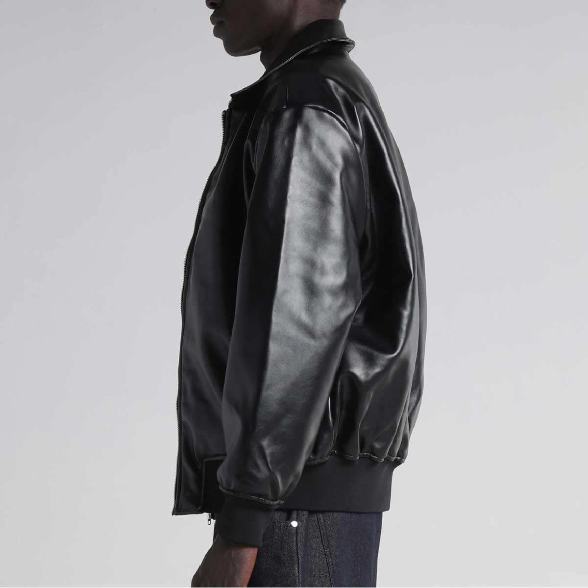 SHAKA WEAR PU Leather Collared Varsity Jacket (#SWPULCVJ)