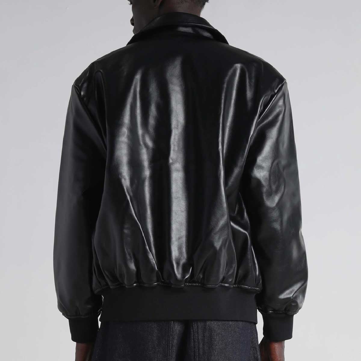 SHAKA WEAR PU Leather Collared Varsity Jacket (#SWPULCVJ)