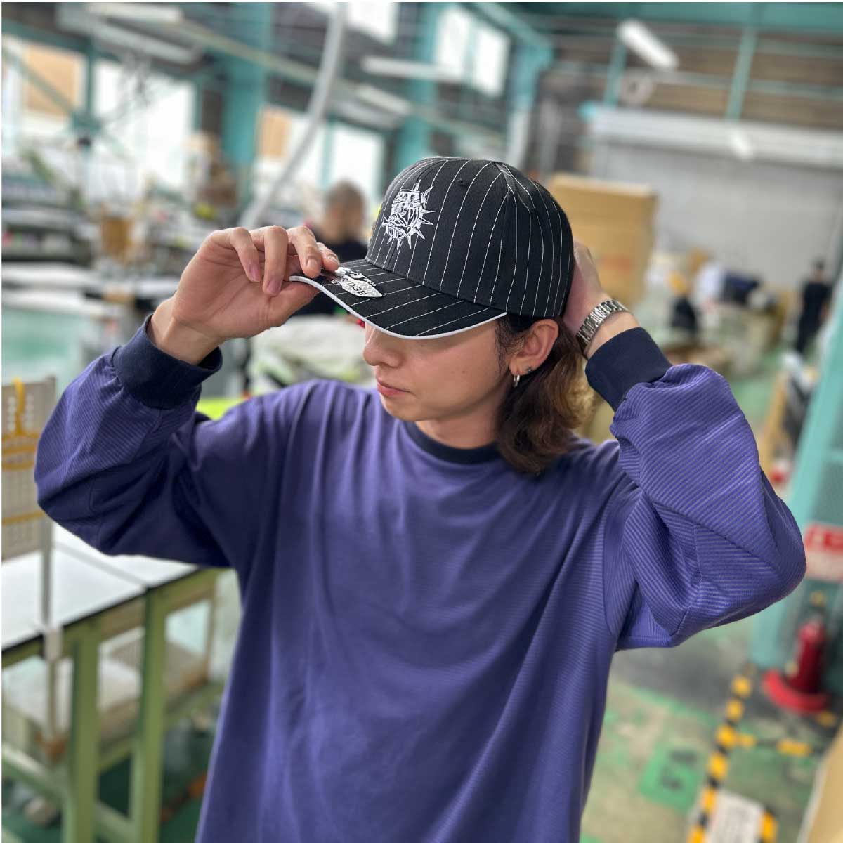 PITBULL ピットブル 6-Panel Pinstripe Snapback Hat (品番PB327-O)