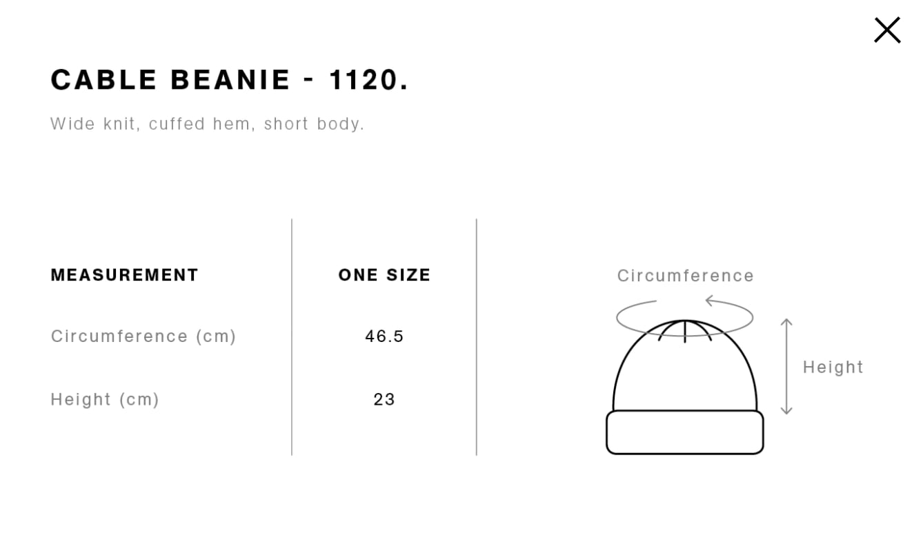 AS Colour Cable Beanie (#1120US)