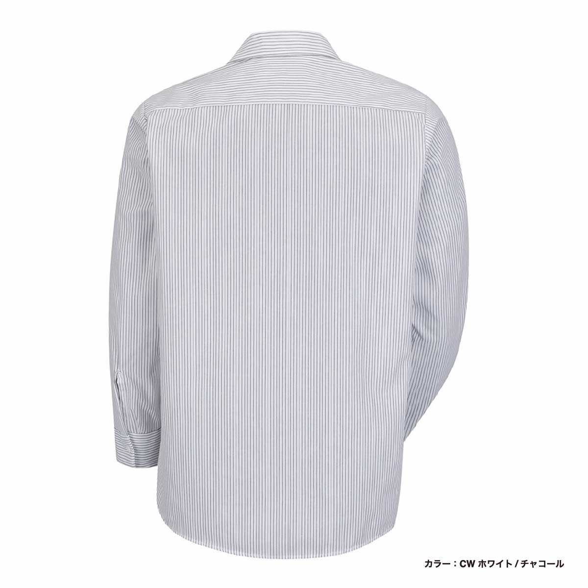 Outil 白/赤 ストライプ 長袖Tシャツ 2 ドレスシャツ ワイシャツ 長袖 タブカラー ワイン 赤 ドレス