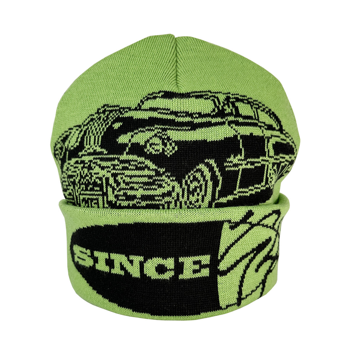 オリジナル編み総柄ダブルカフビーニー (品番CPKN-004)