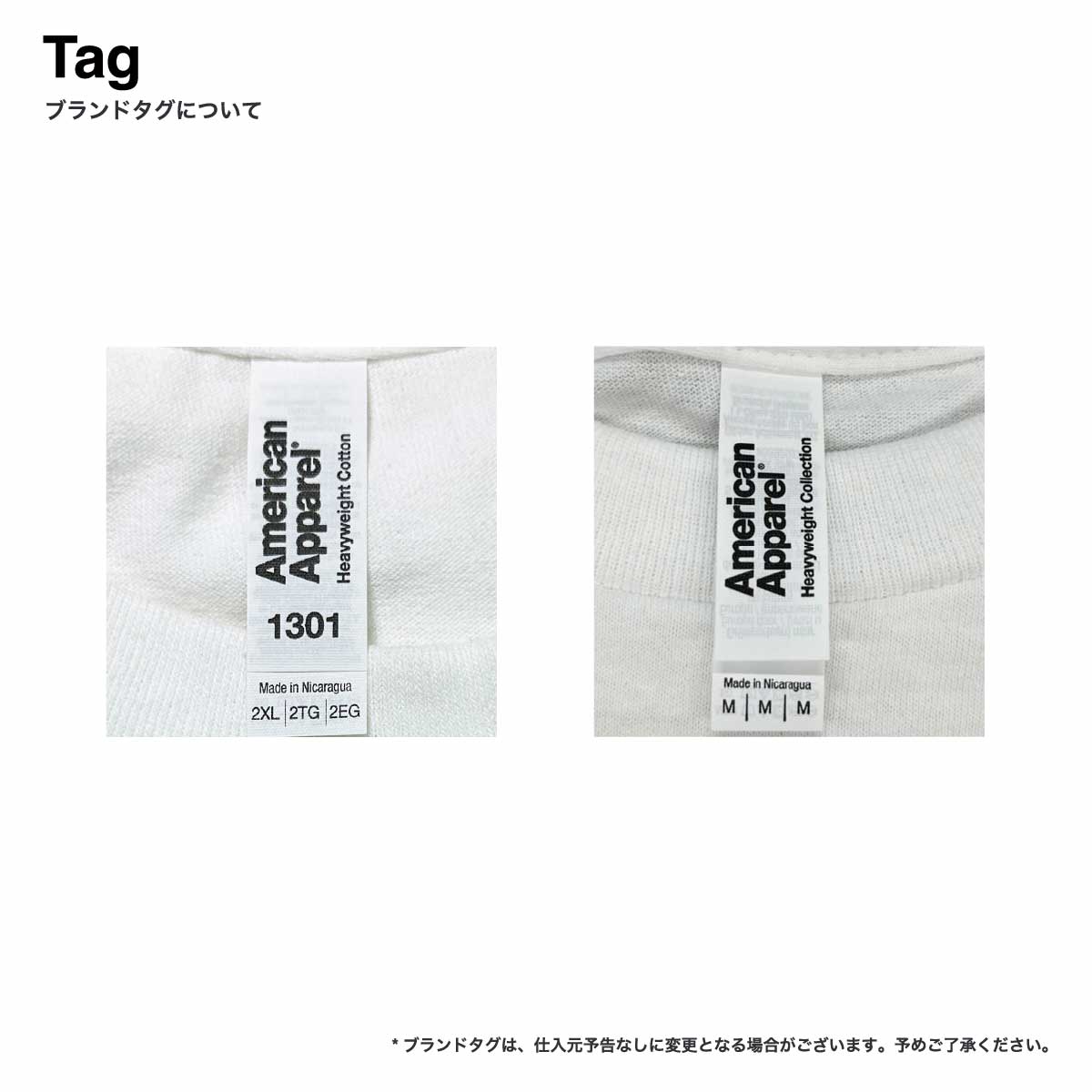 American Apparel  アメリカンアパレル 6.0oz ショートスリーブTシャツ (品番AAPP-T1301)