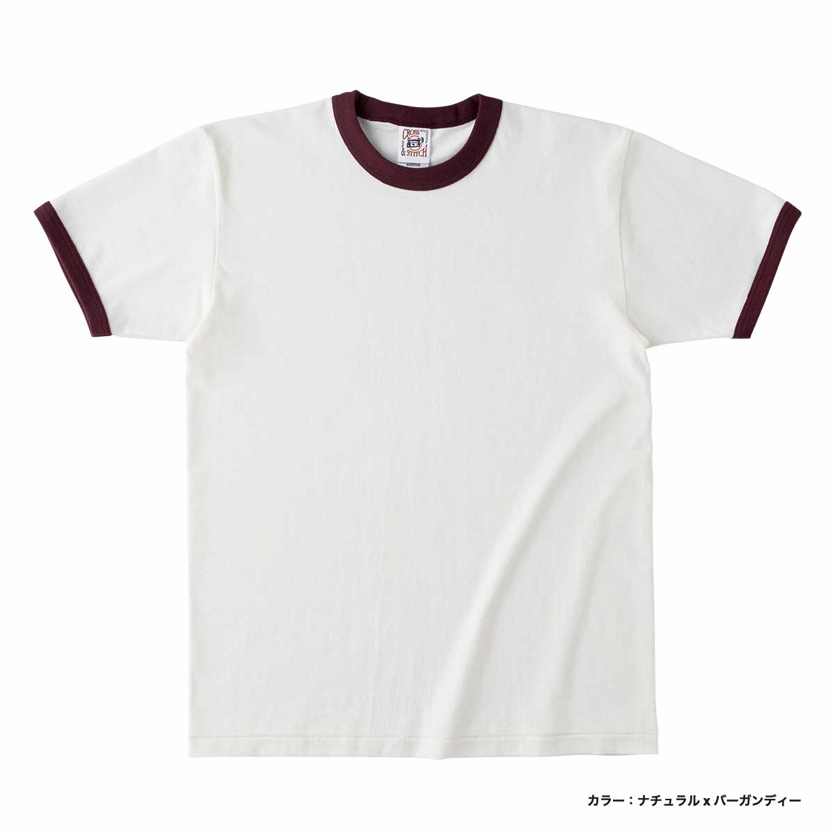 マーク　リンガー　Tシャツ　M ショーケース　Firstfruit1 CORNER PRINTING | CROSS STITCH クロススティッチ 6.2 oz