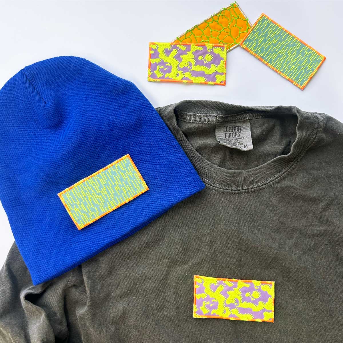 Patou ロゴ刺繍入りターンアップブリムビーニー☆関税・送料込み CORNER PRINTING | ヒートリアクティブ 刺繍ワッペン 80mm×80mm