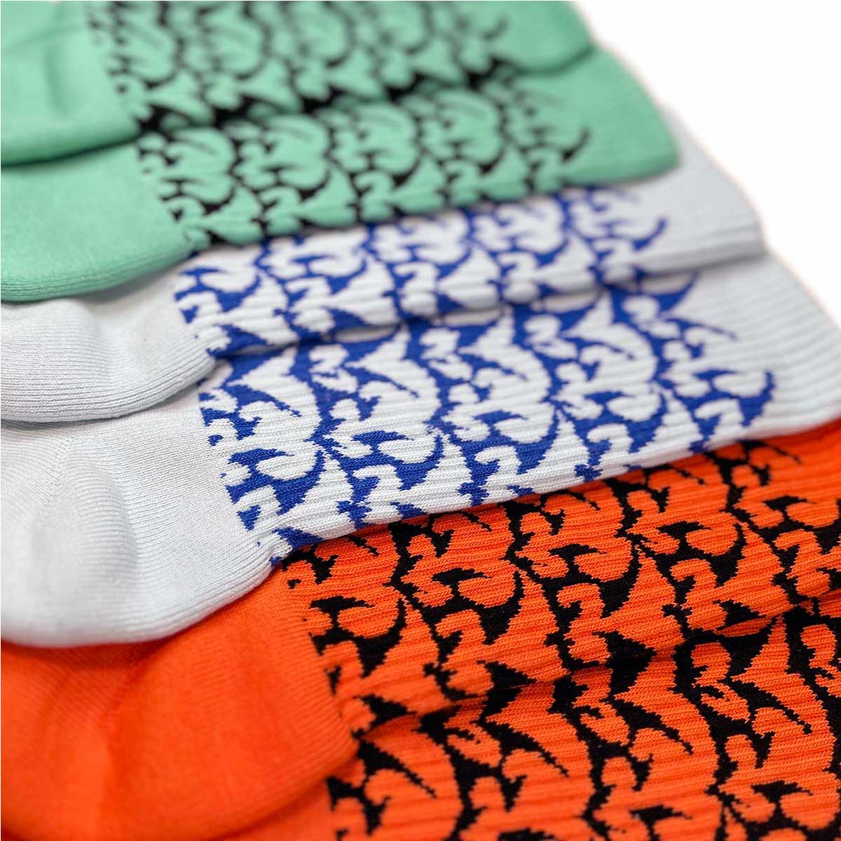 メンズ オリジナル 総柄編みスポーツソックス (品番CPWS-015)