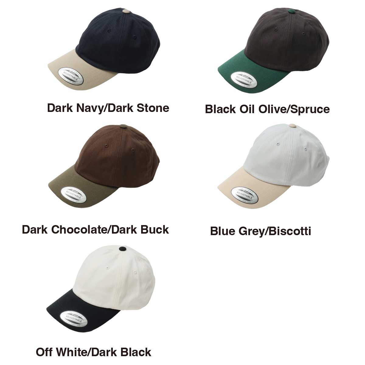 Yupoong 6-Panel Low-Profile Cotton Twill Two-Tone Cap [Via Transport Special Order] (#6245CM-VIA-Z)