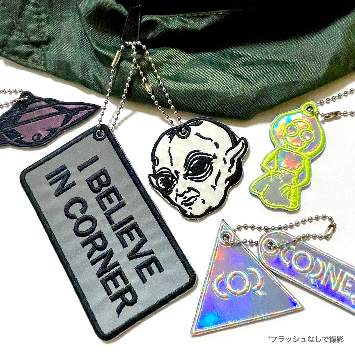 Reflector and Aurora Materials Embroidery Badge Key Holder Within 80mm x 80mm (Set of 5) (#WAP-80-5)