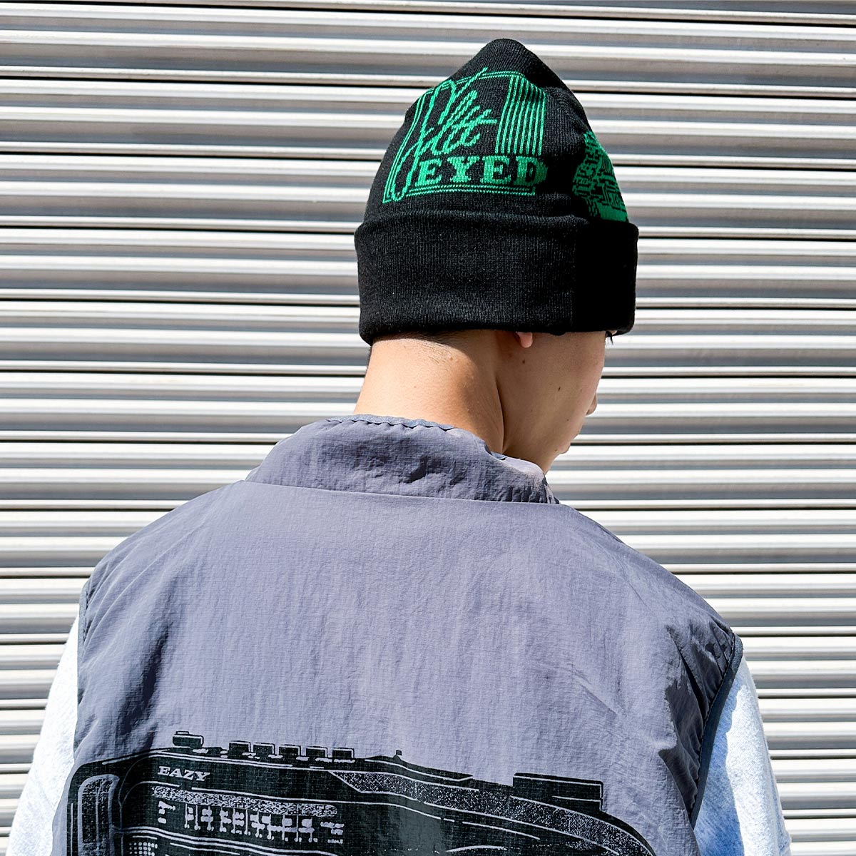 オリジナル編み総柄ダブルカフビーニー (品番CPKN-004)