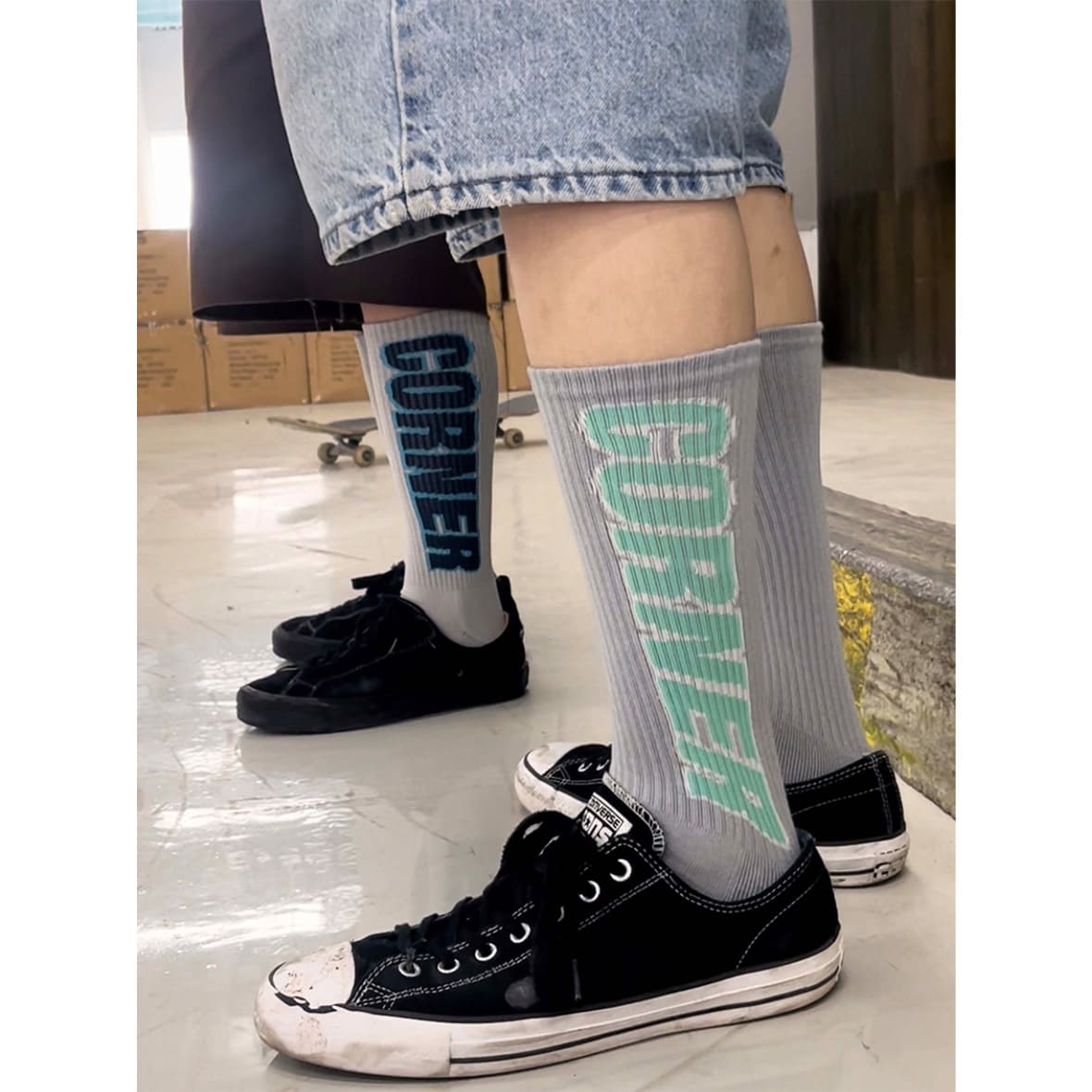 CORNER PRINTING | メンズ オリジナル編みスポーツソックス