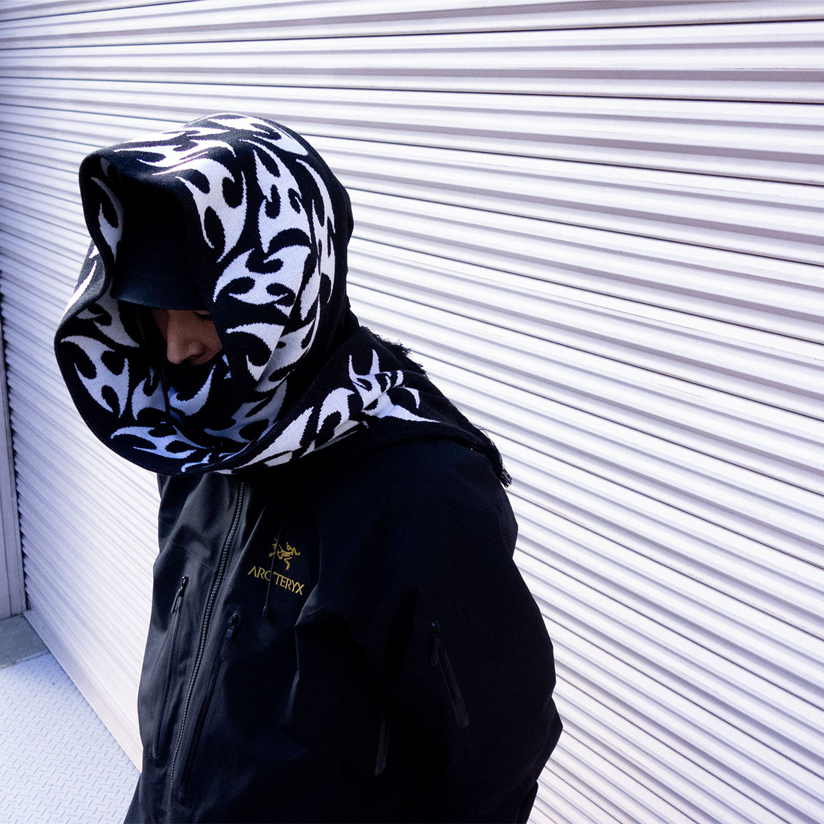 オリジナル編み総柄マフラー (品番CPKN-003)