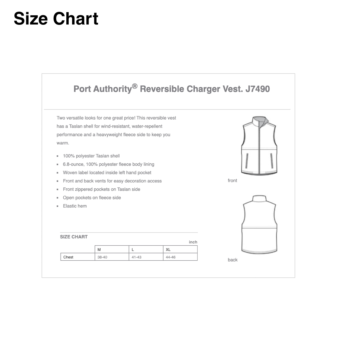 Port Authority Reversible Charger Vest (#J7490US)