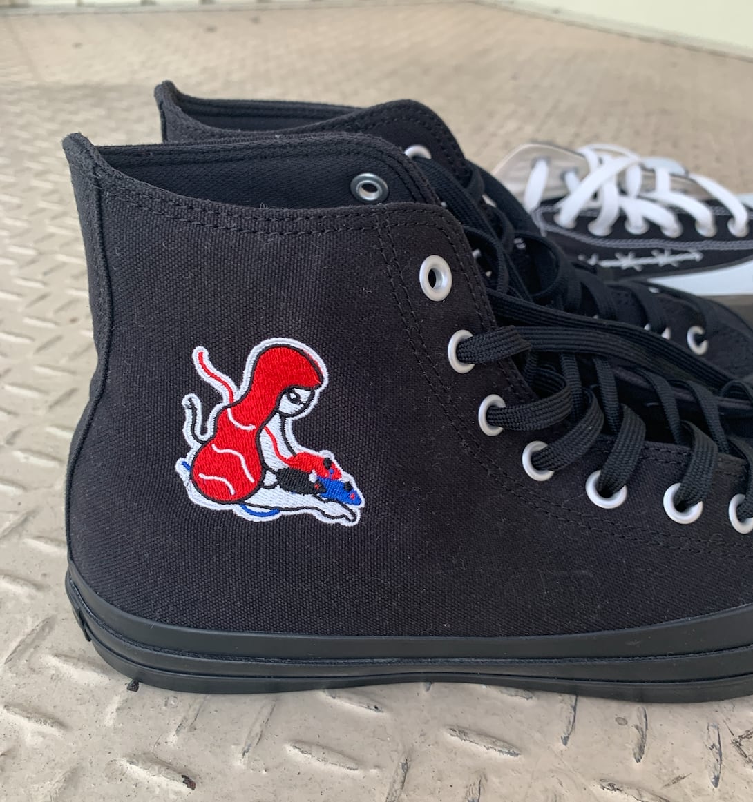 国内発!送料無料☆Converse ALL STAR ハイカット 薔薇刺繍